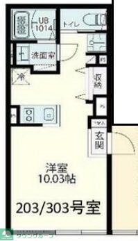 Ｆｏｌｓ　Ｃｌａｓｓ　四谷三丁目の物件間取画像