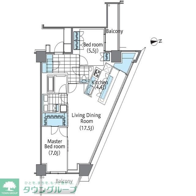 コンフォリア新宿イーストサイドタワーの物件間取画像