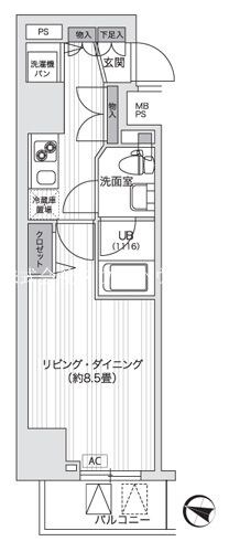 Primal Gotandaの物件間取画像