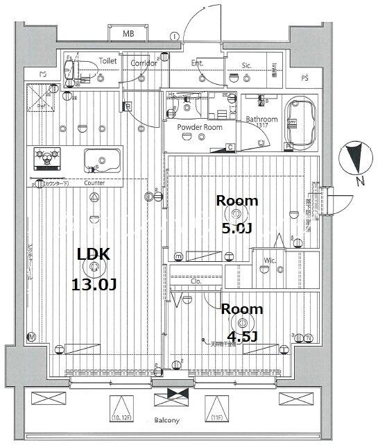 プロスタイルウェルス品川戸越MDの物件間取画像