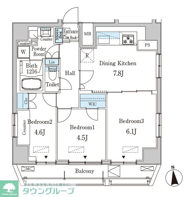 グランマーチ芝公園の物件間取画像