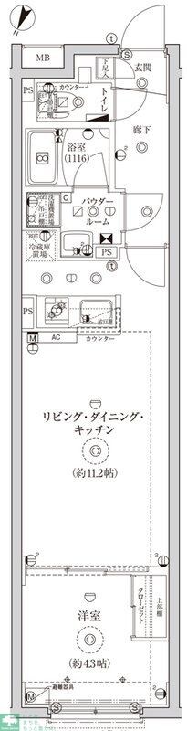 グローリオシェルト池袋IIの物件間取画像