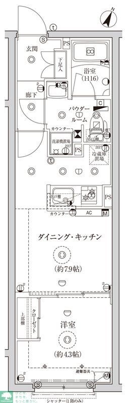 グローリオシェルト池袋IIの物件間取画像