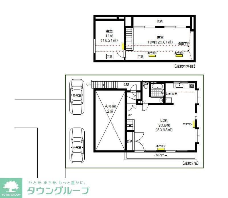 西落合戸建て２階の物件間取画像