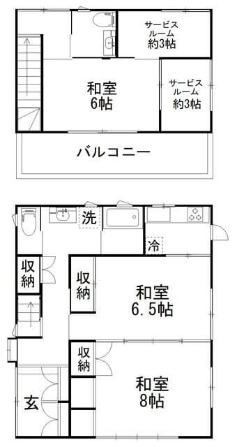 町屋三丁目戸建の物件間取画像