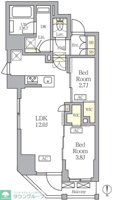 アジールコート王子の物件間取画像