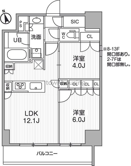 シーズンフラッツ浅草言問通りの物件間取画像