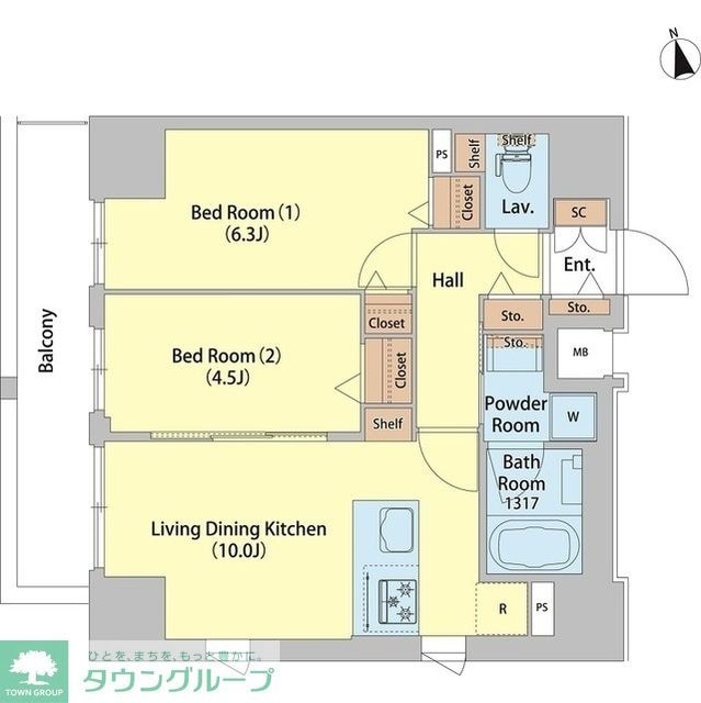 レフィールオーブ町屋駅前の物件間取画像