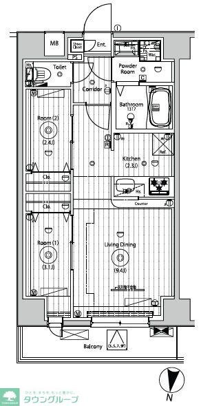 メイクスアート五反野の物件間取画像