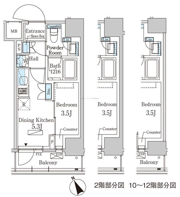 パークアクシス日本橋茅場町ステーションゲートの物件間取画像