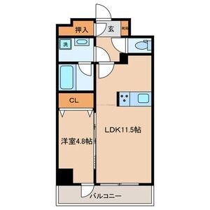 グローリオシェルト東京八丁堀の物件間取画像