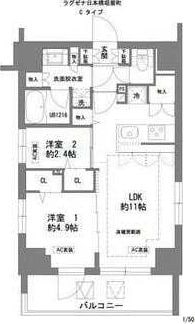 ラグゼナ日本橋の物件間取画像