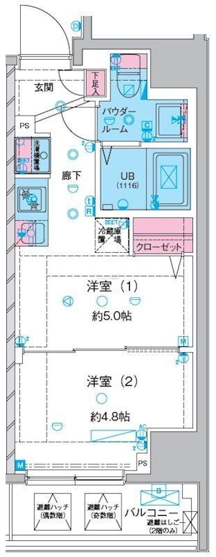 GENOVIA本所吾妻橋IIIの物件間取画像