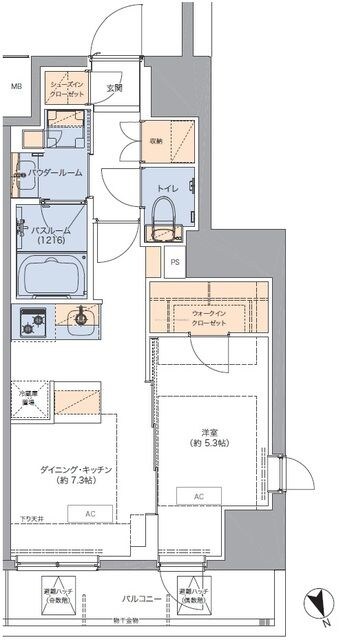 トラディティオ門前仲町の物件間取画像