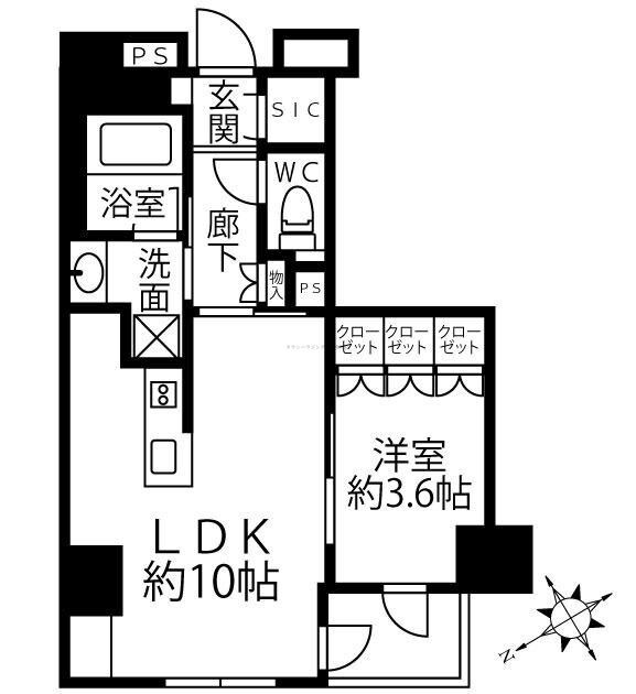 クリオラベルヴィ新富町の物件間取画像