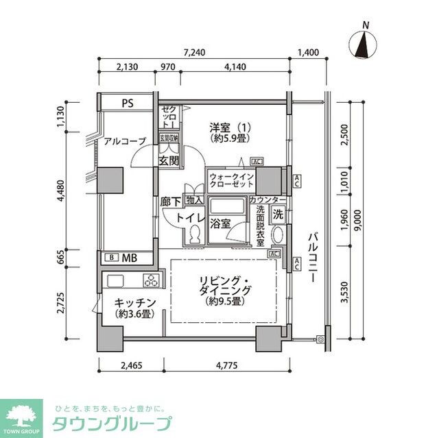 東雲キャナルコートＣＯＤＡＮ１９号棟の物件間取画像