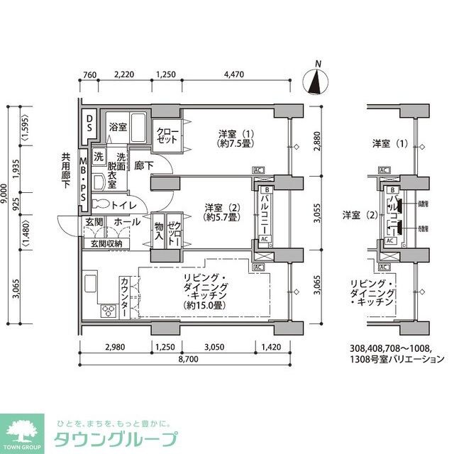 東雲キャナルコートＣＯＤＡＮ１４号棟の物件間取画像