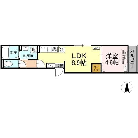 グラナーデ扇I　Cの物件間取画像