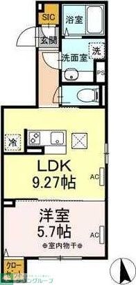 ラリュール清川Ｃの物件間取画像