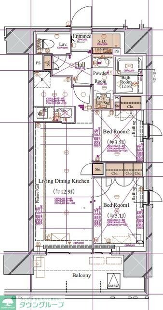ブランシエスタ浅草蔵前の物件間取画像