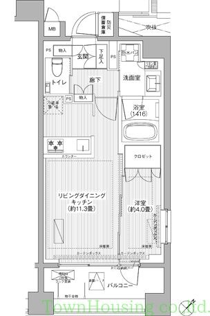 イニシア築地レジデンスの物件間取画像