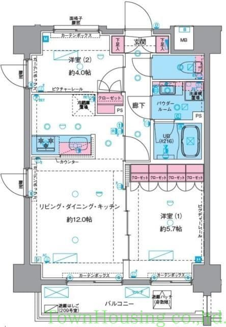 GENOVIA浅草VIskygardenの物件間取画像