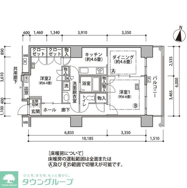 東雲キャナルコートＣＯＤＡＮ１８号棟の物件間取画像