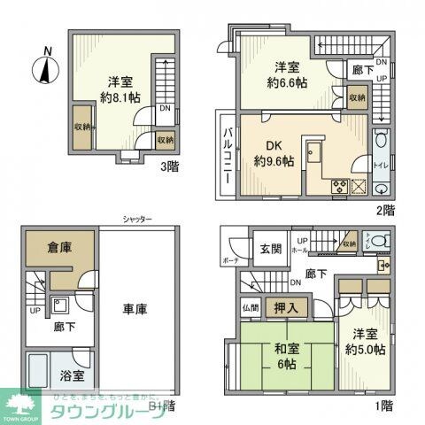 目黒戸建の物件間取画像