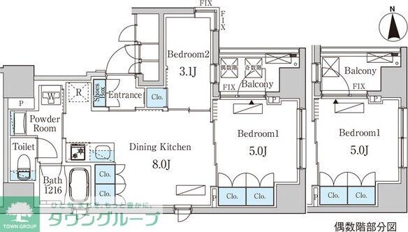 ザ・ライオンズフォーシア八丁堀の物件間取画像