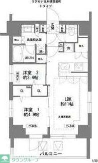 ラグゼナ日本橋の物件間取画像