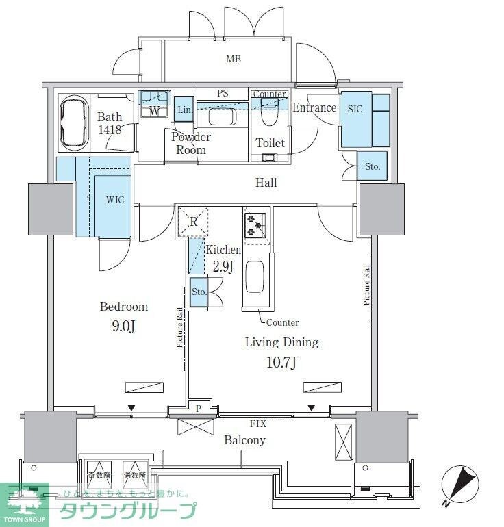 HARUMI　FLAG　PORT　VILLAGE　A棟の物件間取画像