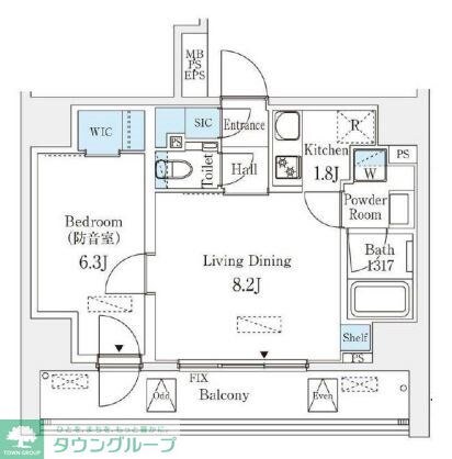 フィシオ飯田橋の物件間取画像