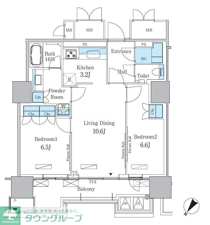 HARUMI　FLAG　PORT　VILLAGE　A棟の物件間取画像