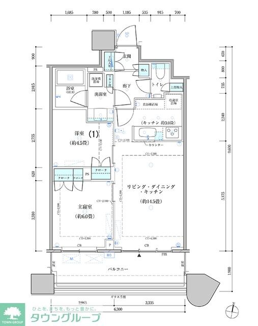 パークタワー勝どき　サウス棟の物件間取画像