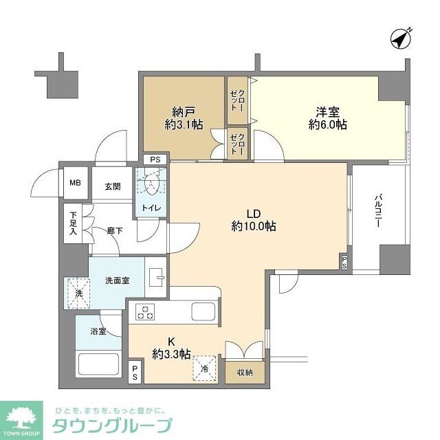 セザールアクアフロント勝どきウエストの物件間取画像