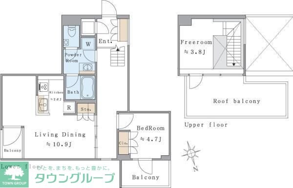 Brillia ist 西麻布霞町の物件間取画像