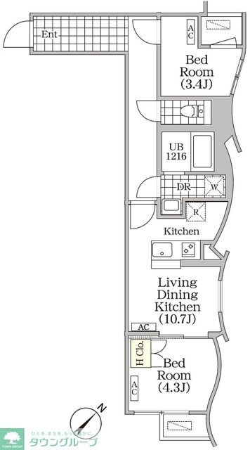 ＢＲＩＣＫ　ＲＥＳＩＤＥＮＣＥ　目黒本町の物件間取画像