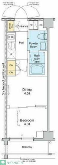 プラウドフラット品川大井町の物件間取画像