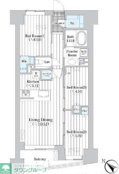 ザ・グランクラッセ日本橋イーストの物件間取画像