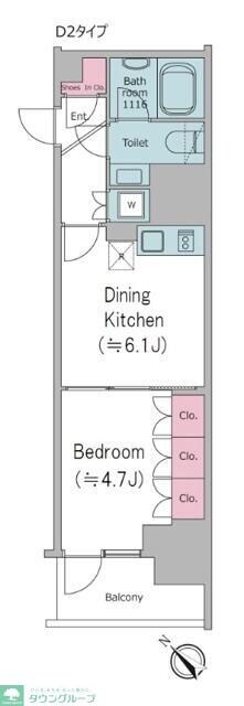クロスレジデンス大崎の物件間取画像
