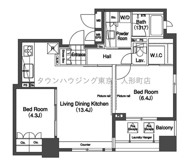 コンフォリア日本橋人形町の物件間取画像