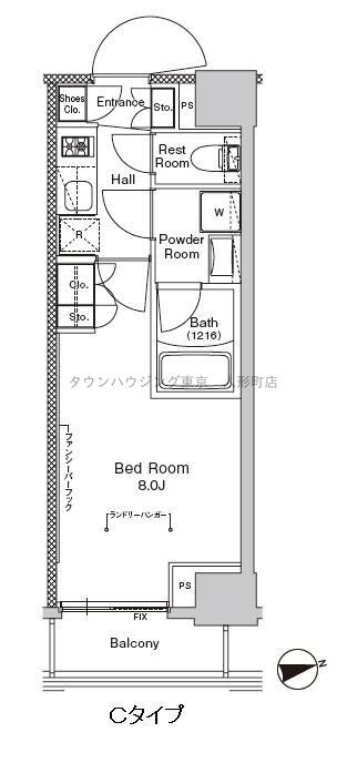 プラウドフラット門前仲町Vの物件間取画像