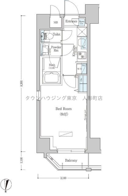 アーバネックス清澄白河II　ＥＡＳＴ棟の物件間取画像