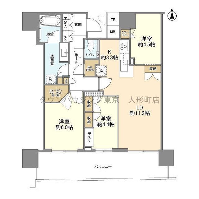 パークタワー晴海の物件間取画像