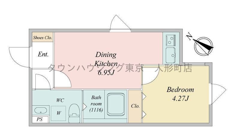 ＬｉｖｅＦｌａｔ森下IIの物件間取画像