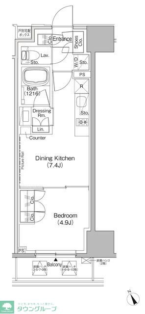 ザ・パークハビオ日本橋茅場町の物件間取画像