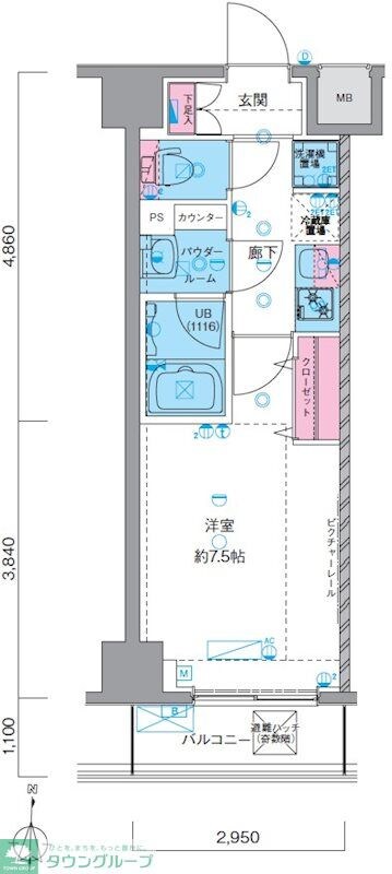 GENOVIA南千住Vskygardenの物件間取画像