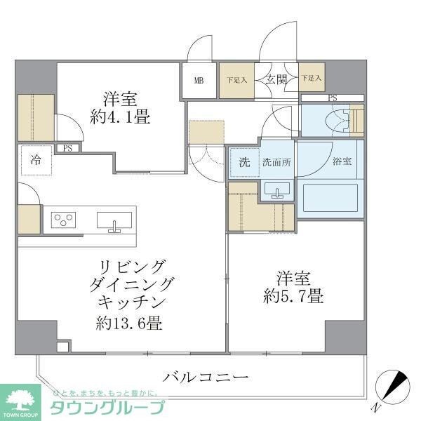 アジールコート町屋の物件間取画像