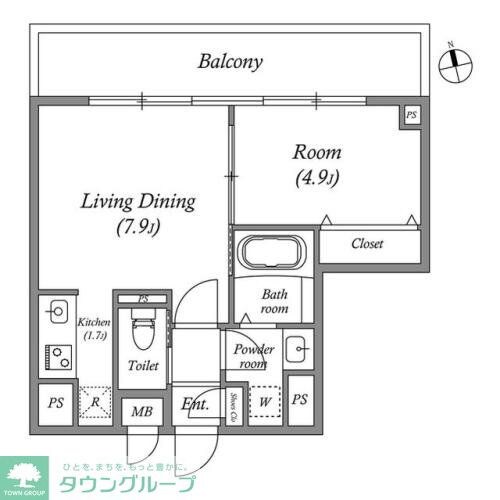 コスモグラシア内神田の物件間取画像