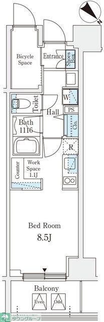リテラス西日暮里の物件間取画像